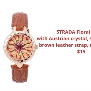 Adorable STRADA "Floral" watch with crystal accents!